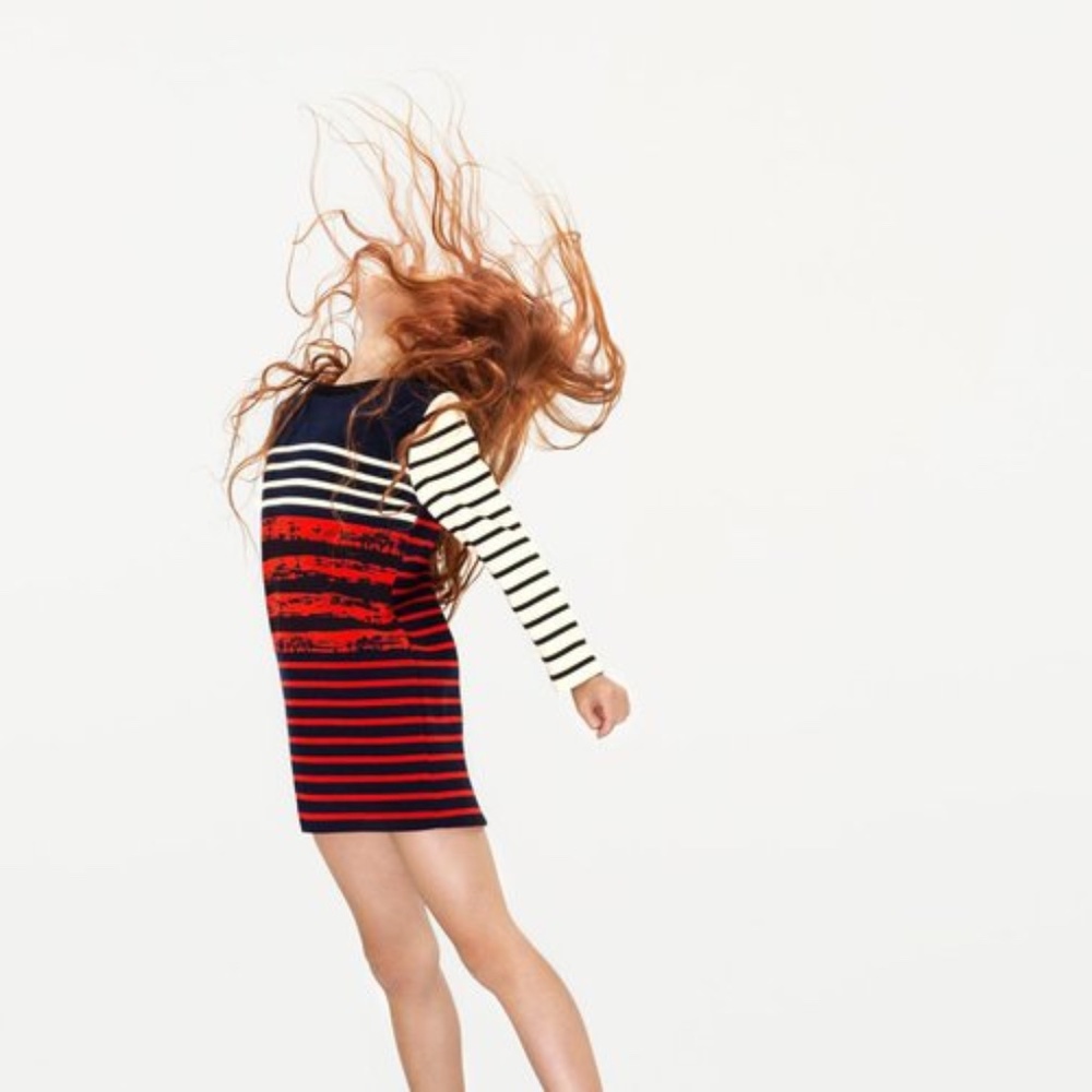 PETITE BATEAU X Cedric Charlier Mixed Stripe Dress with zipper